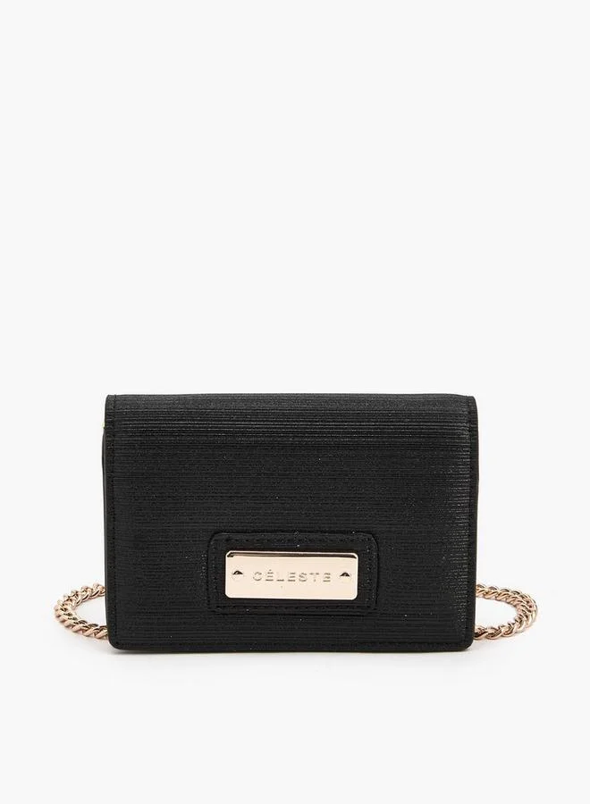 سيليست Textured Crossbody Bag With Chain Strap Ramadan Collections